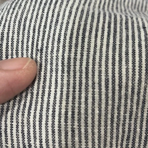 Abercrombie & Fitch Women Pants Size 4 Cropped High Rise Wide Leg Linen Stripe - Picture 6 of 6